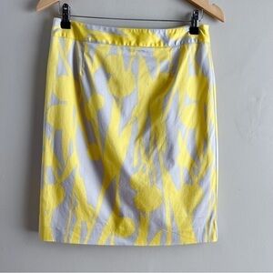 Boden‎ Dandelion Print Pencil Skirt in Yellow & Grey, Size 6L